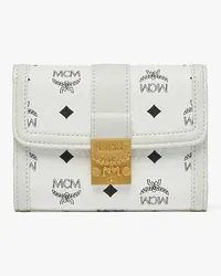 MCM Tracy dreifach gefaltetes Portemonnaie in Visetos White