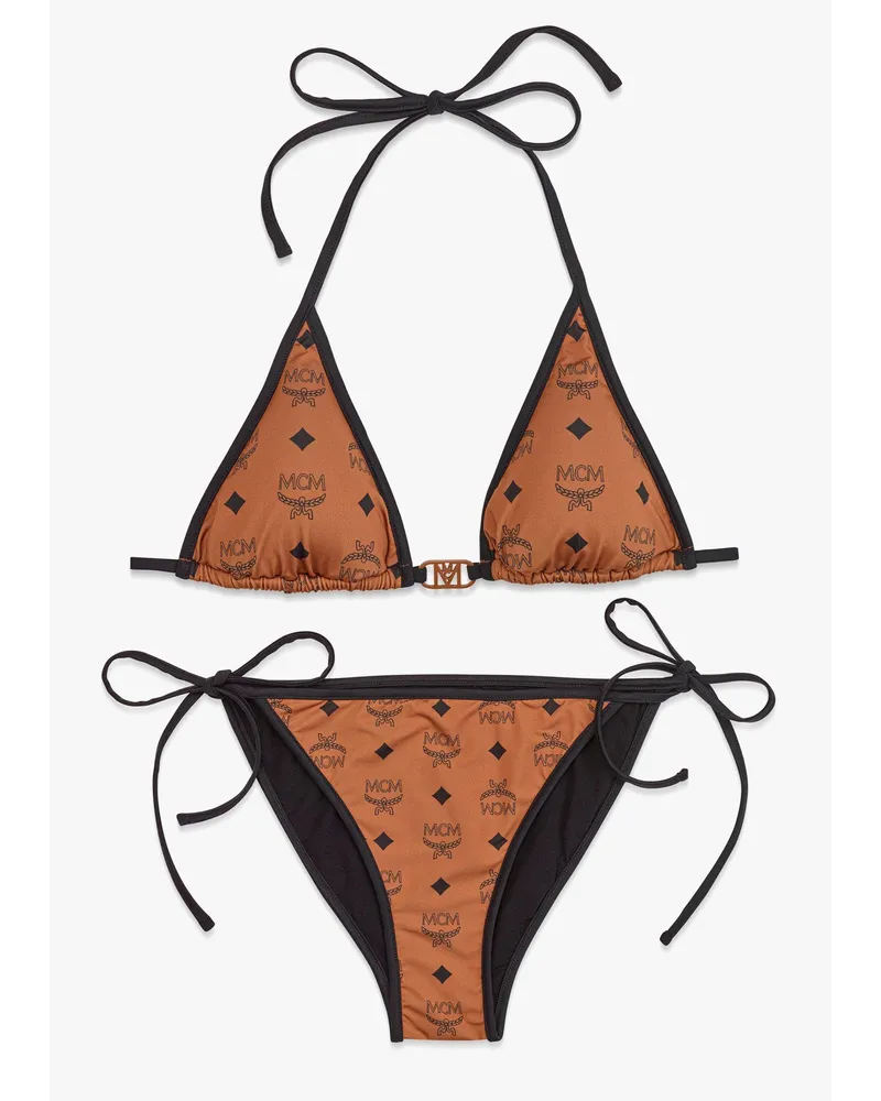 MCM Bikini mit Monogramm-Print Cognac