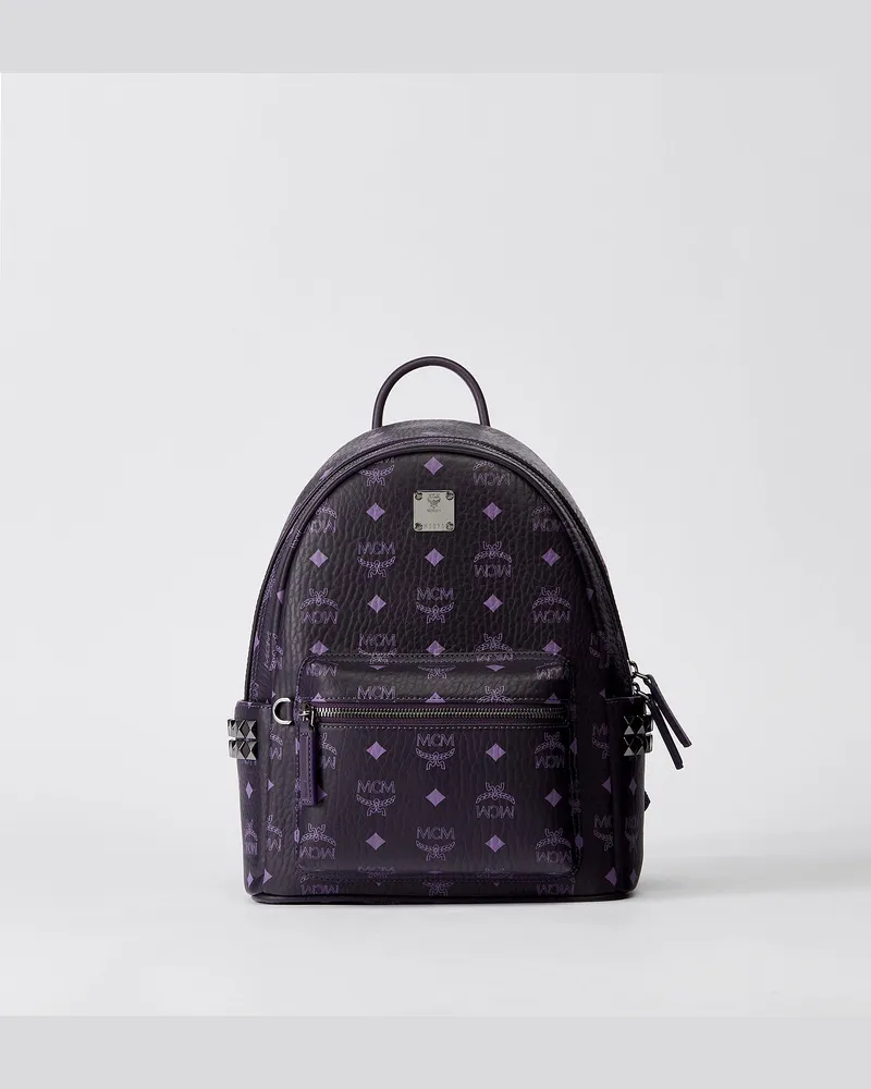 MCM Stark Rucksack in Visetos mit seitlichen Nieten DEEP PURPLE VISETOS Deep
