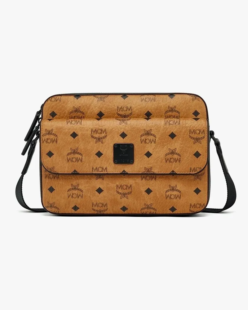 MCM Aren Messenger-Tasche in Visetos Cognac