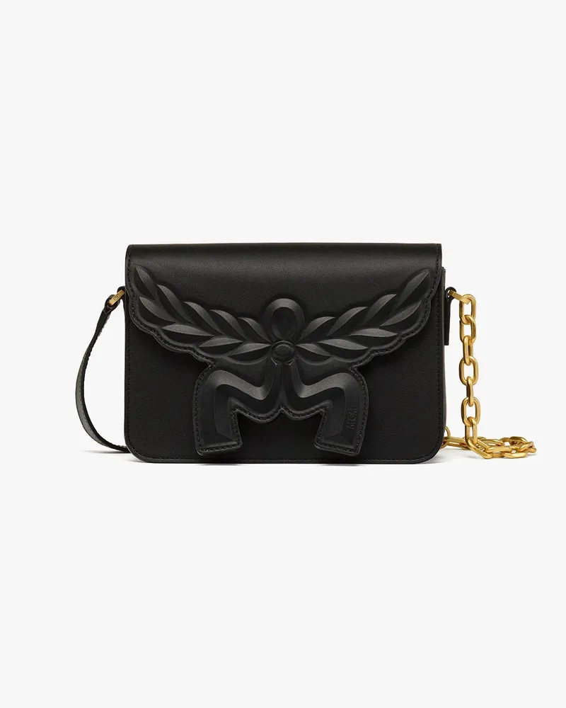 MCM Himmel Laurel Umhängetasche aus Kalbsleder Black