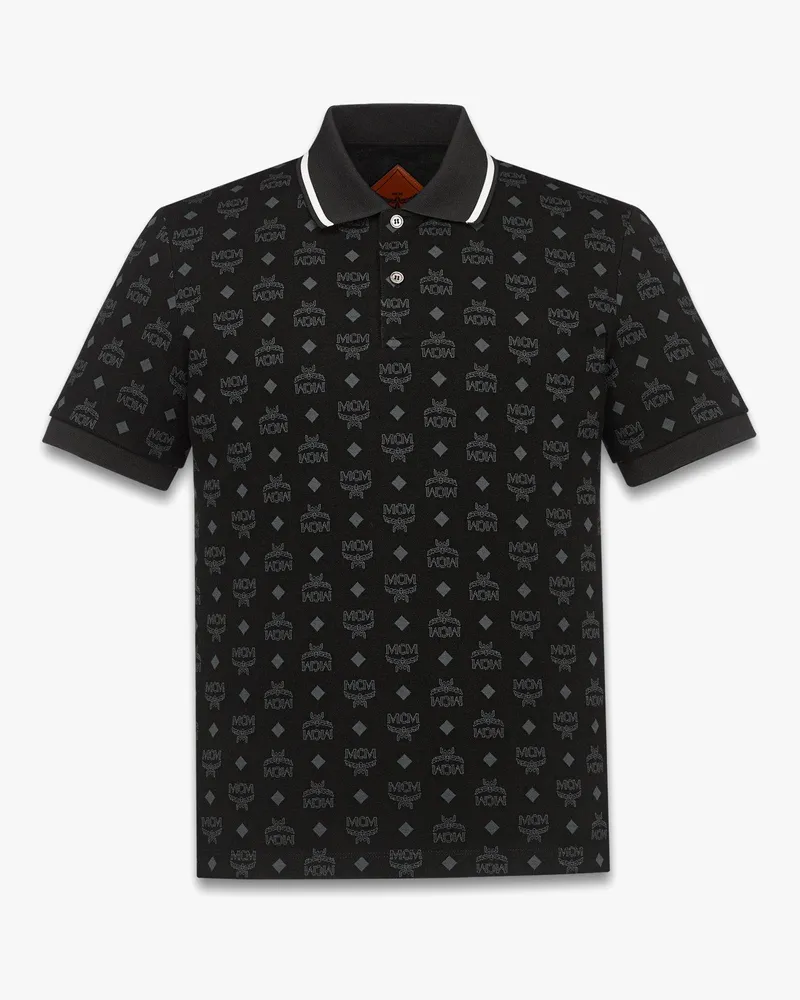 MCM Poloshirt aus Jacquard mit Monogramm Black