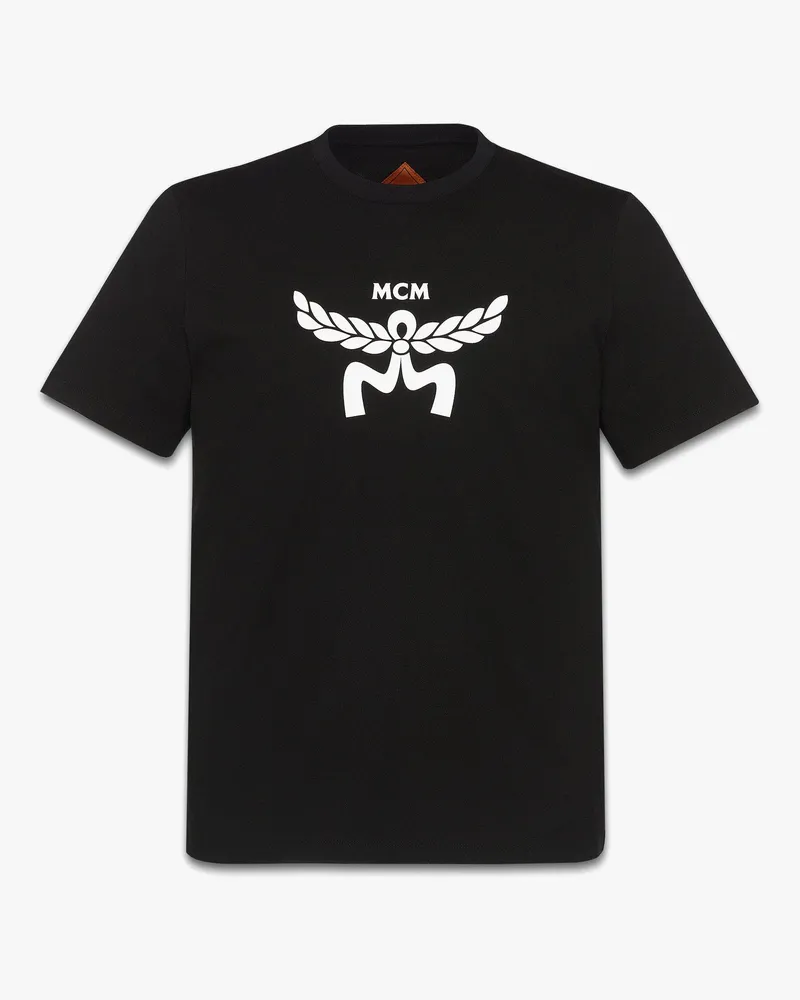 MCM T-Shirt aus Bio-Baumwolle mit Laurel-Logo-Print Black
