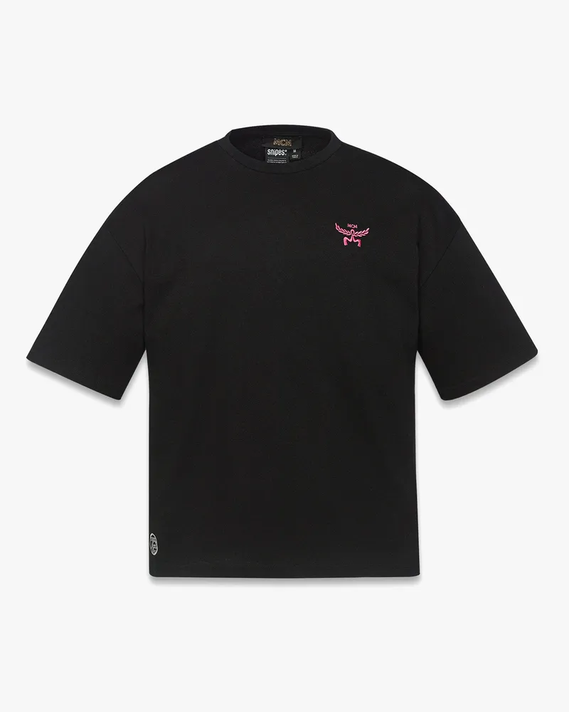 MCM x SNIPES T-Shirt mit Logo und Strassbesatz Black