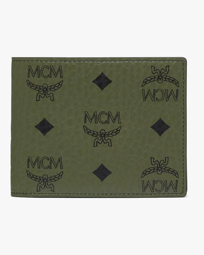 MCM Aren gefaltetes Portemonnaie mit Kartenetui in Visetos Khaki