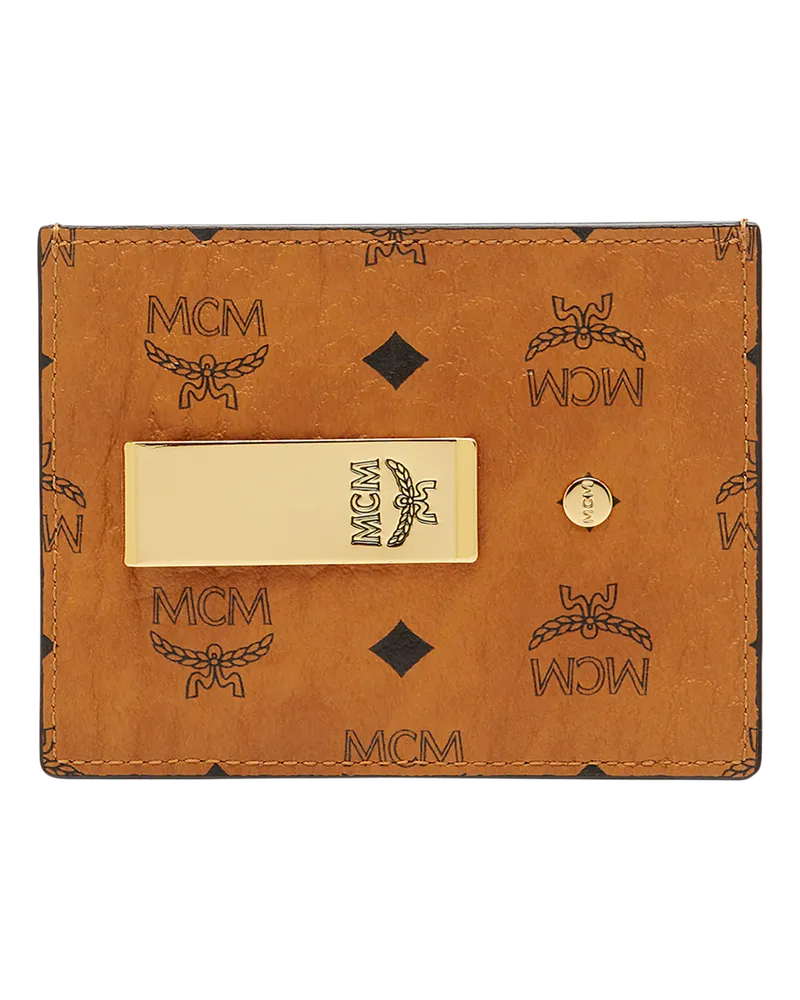 MCM Kartenetui mit Geldscheinklammer in Visetos Original Cognac
