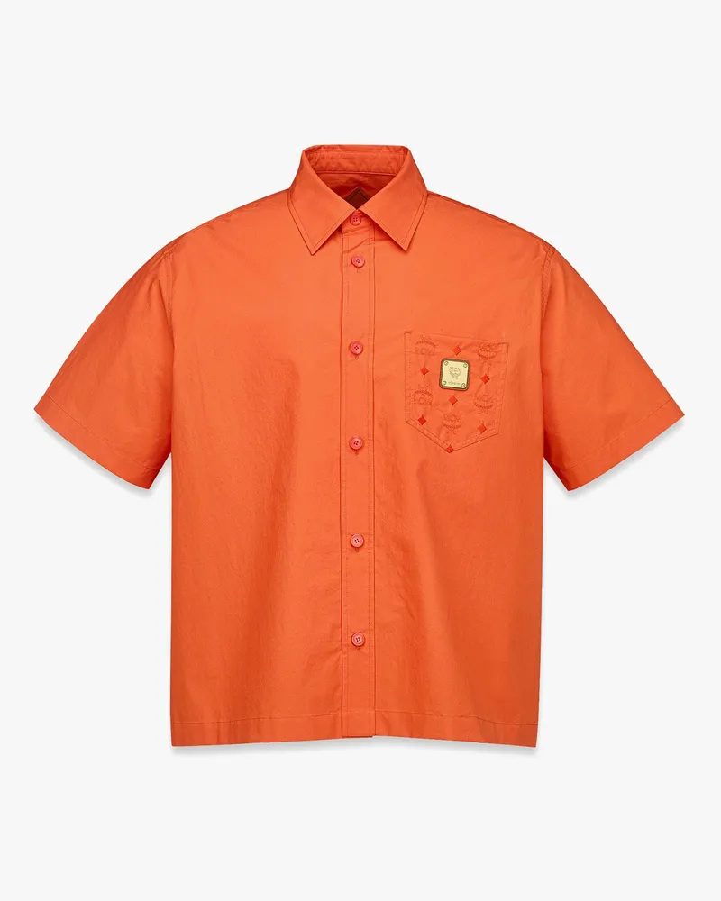 MCM Hemd mit aufgesetzter Monogramm-Tasche Orangeade