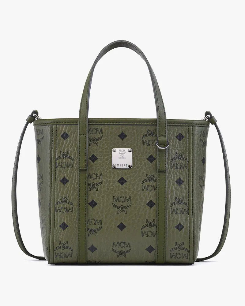 MCM Toni Shopper mit Reissverschluss oben in Visetos Khaki