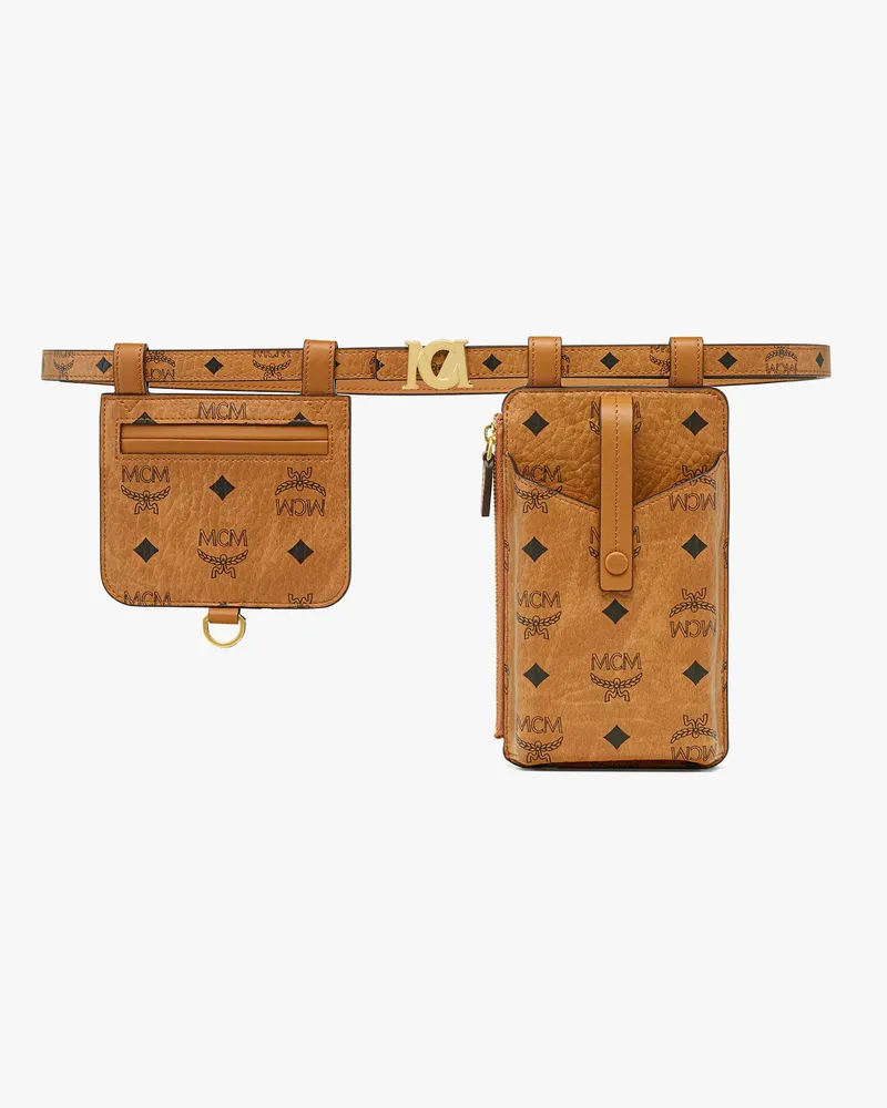 MCM M-Art Pouch-Gürtel in Visetos Cognac