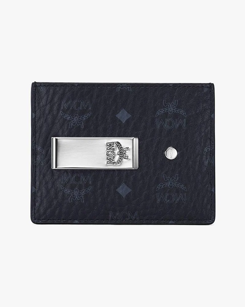 MCM Kartenetui mit Geldscheinklammer in Visetos Original Black