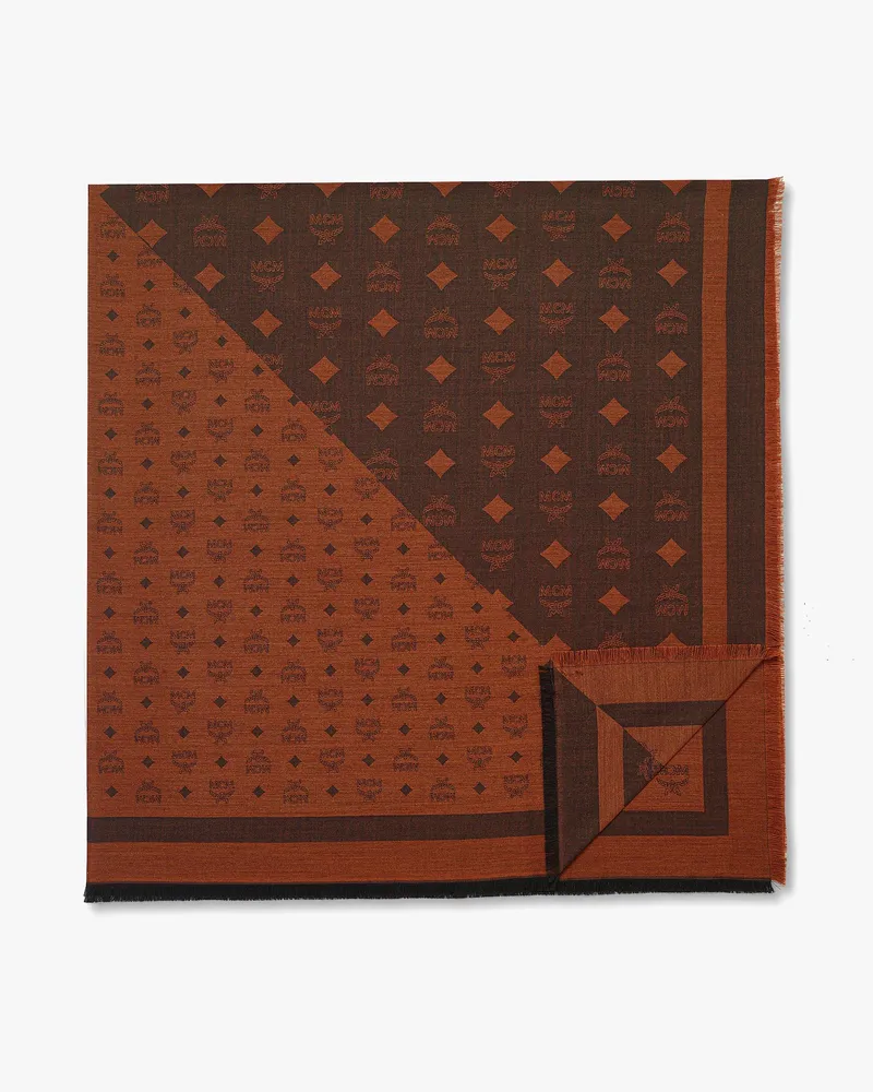 MCM Schal aus Woll-Seiden-Jacquard mit Monogramm Black