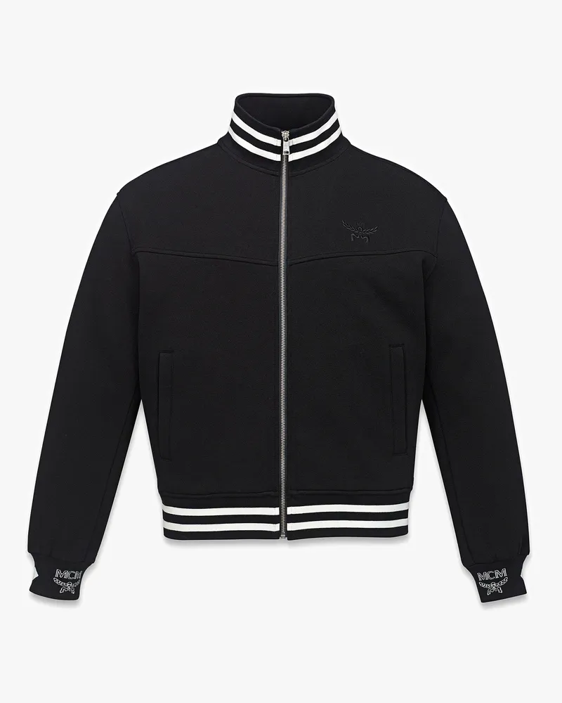 MCM Trainingsjacke Essential aus Romanitjersey mit Logo Black