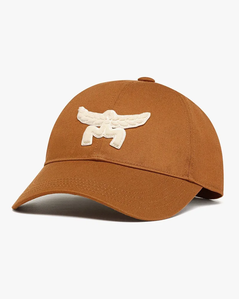 MCM Kappe Essential aus Baumwoll-Twill mit Logo Cognac