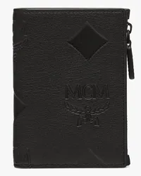 MCM Aren Portemonnaie aus Leder mit Maxi-Monogramm und Schnappverschluss Black