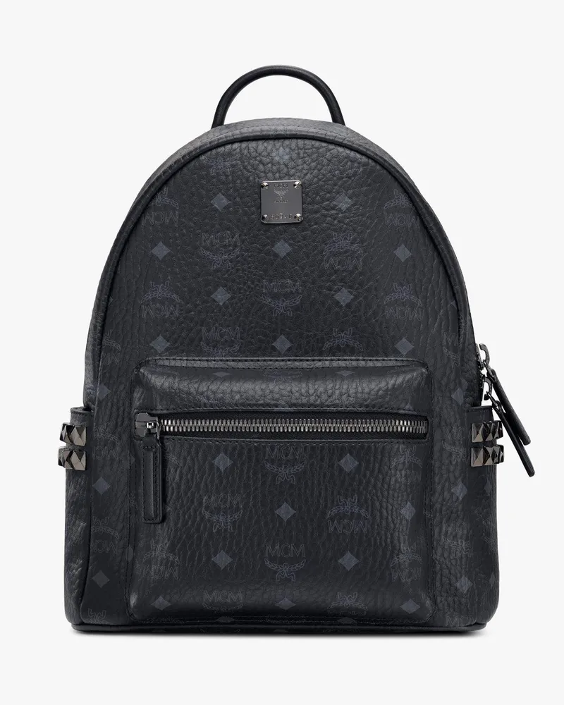 MCM Stark Rucksack in Visetos mit seitlichen Nieten Black