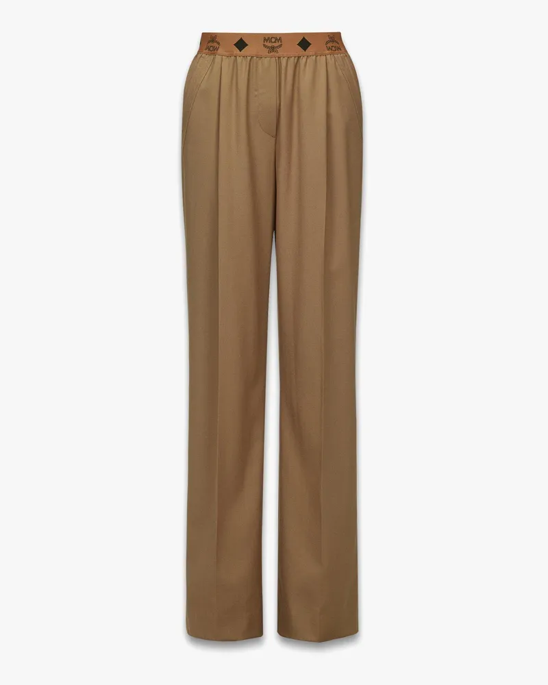 MCM Hose aus Woll-Twill mit Monogramm Light