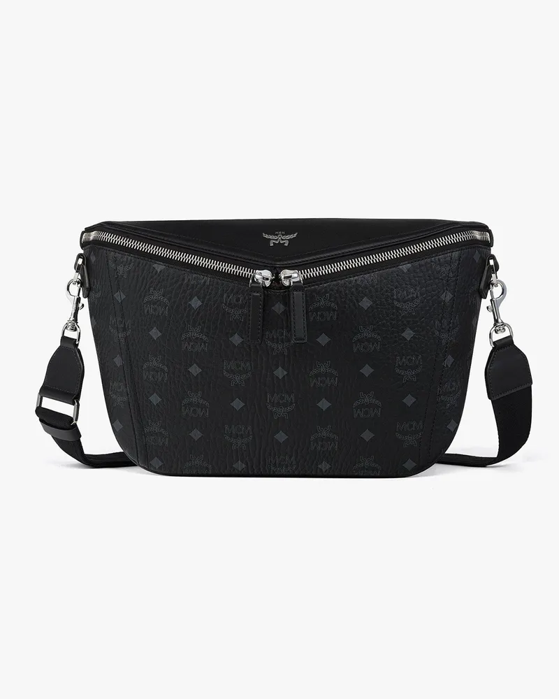 MCM Diamant 3D Umhängetasche in Visetos-Leder-Mix Black