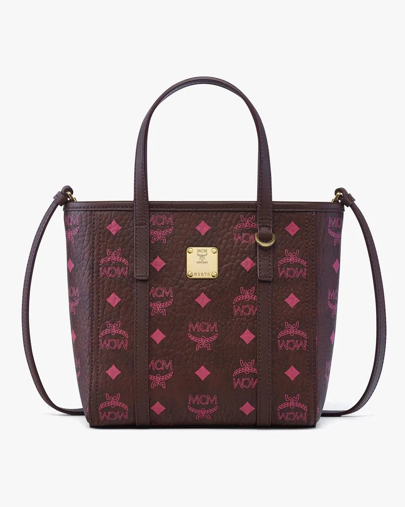 MCM Toni Shopper mit Reissverschluss oben in Visetos Cinnamon