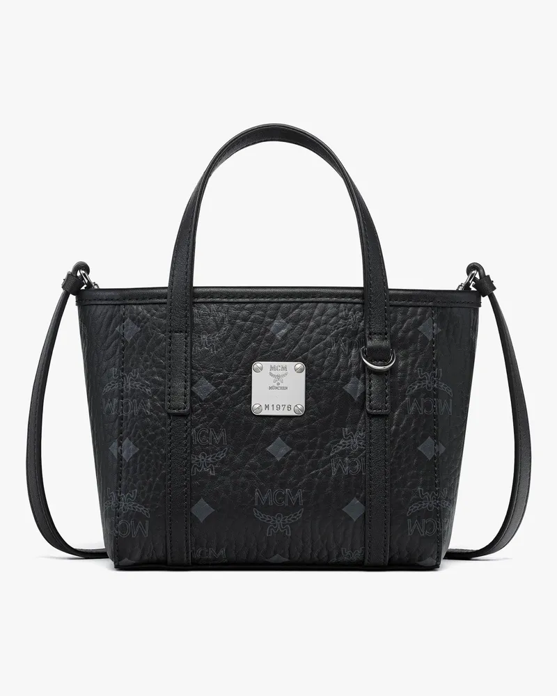 MCM Toni Shopper mit Reissverschluss oben in Visetos Black