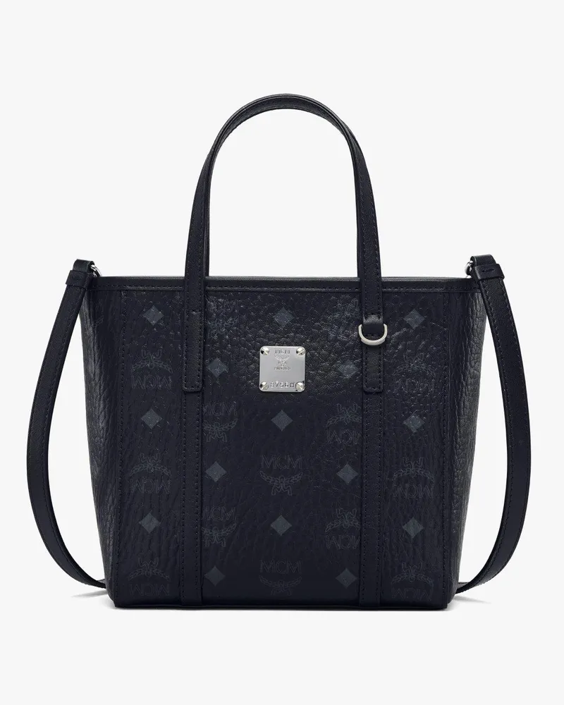MCM Toni Shopper mit Reissverschluss oben in Visetos Black