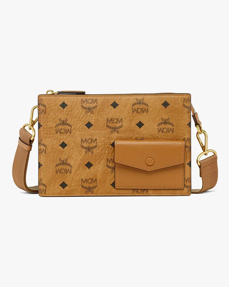 MCM Aren Rucksack mit Kordelzug in Visetos COGNAC VISETOS Cognac