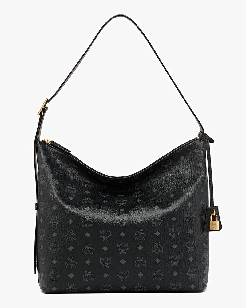 MCM Aren Hobo in Visetos Black