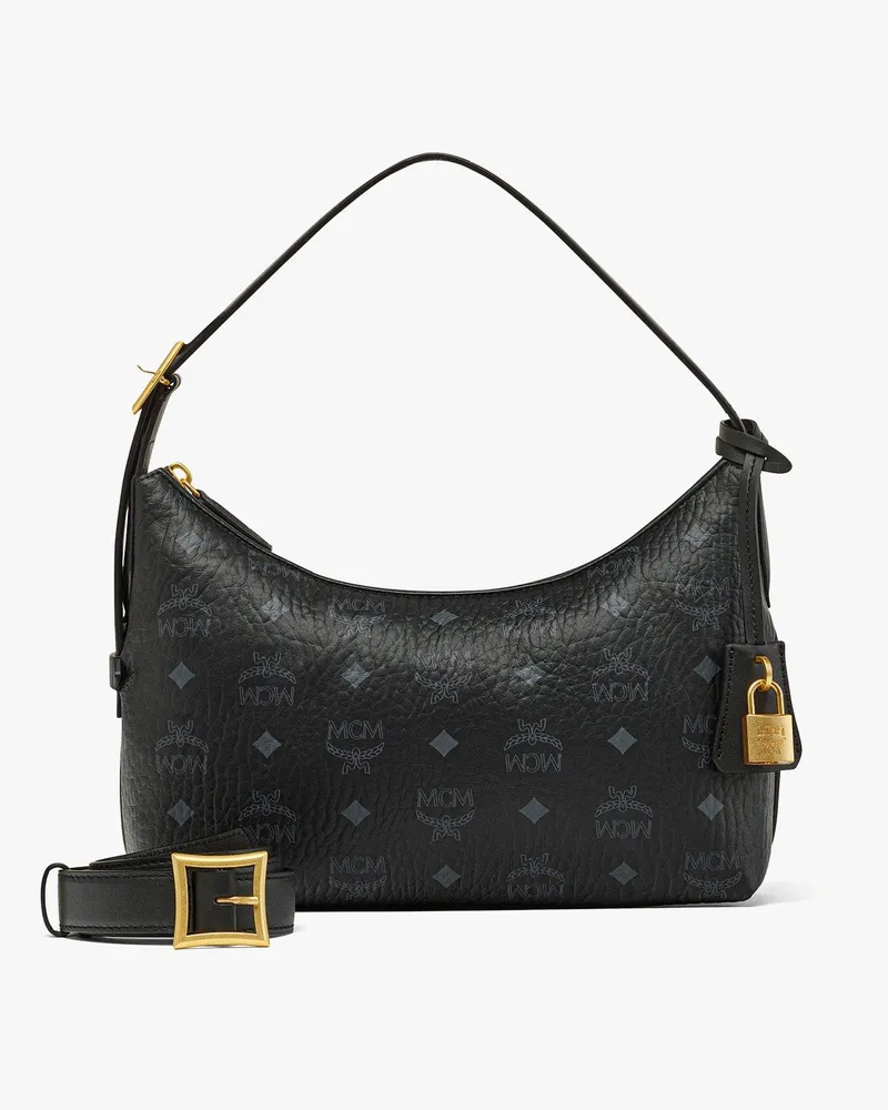 MCM Aren Hobo in Visetos Black