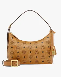 MCM Aren Hobo in Visetos Cognac