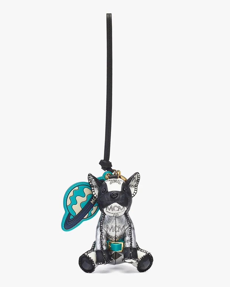 MCM Bulldoggen-Charm Aren Astro in Visetos White