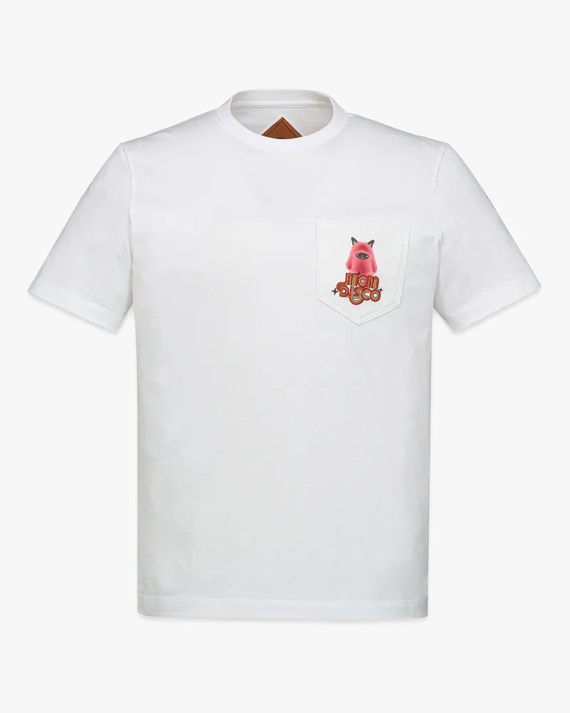MCM Mars Hunde-T-Shirt mit Tasche White