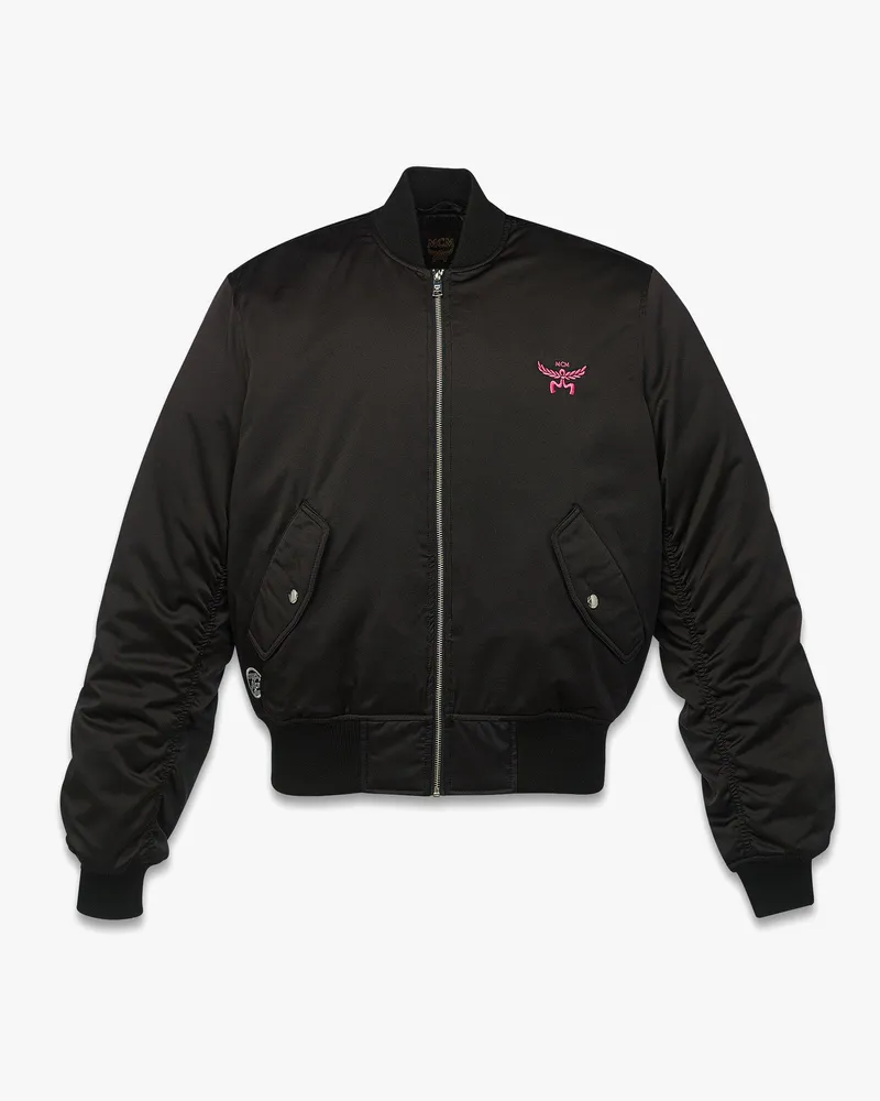MCM x SNIPES Bomberjacke aus Satin Black