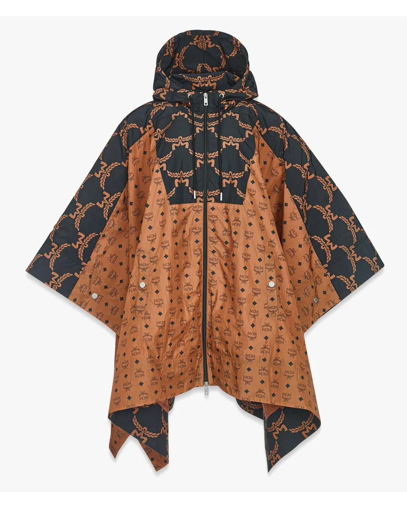 MCM Kapuzenponcho aus ECONYL® mit Monogramm Cognac