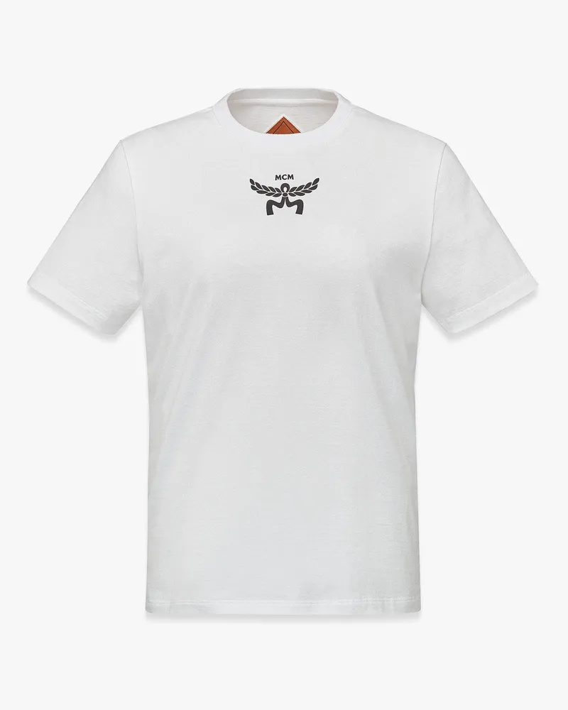 MCM T-Shirt aus Bio-Baumwolle mit Logo-Print White