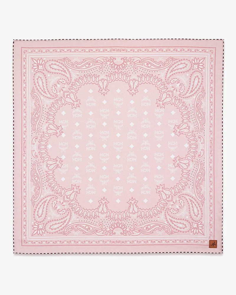 MCM Baumwoll-Seiden-Halstuch mit Paisley-Print Powder