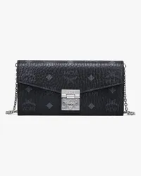 MCM Tracy Crossbody-Brieftasche in Visetos Black