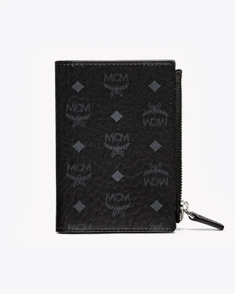 MCM Gefaltetes Brieftasche mit Kartenetui in Visetos Original Black