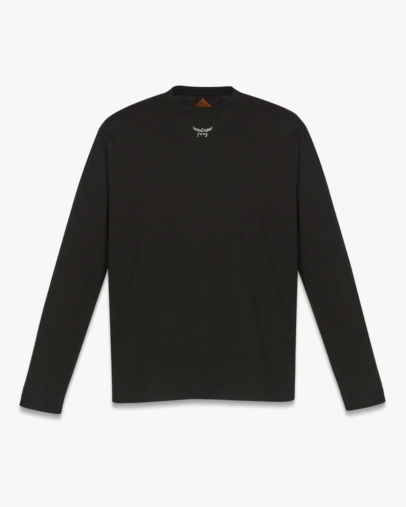 MCM Longsleeve Essential aus Bio-Baumwolle mit Lorbeerlogo Black