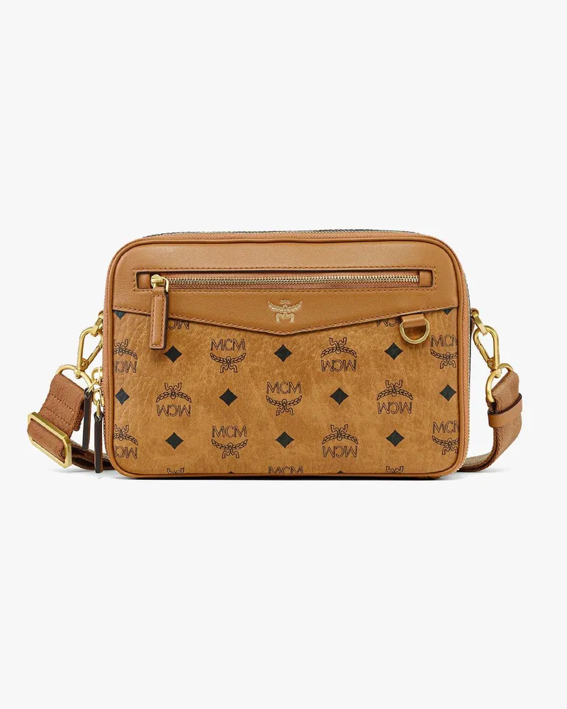 MCM Diamant Umhängetasche in Visetos Cognac