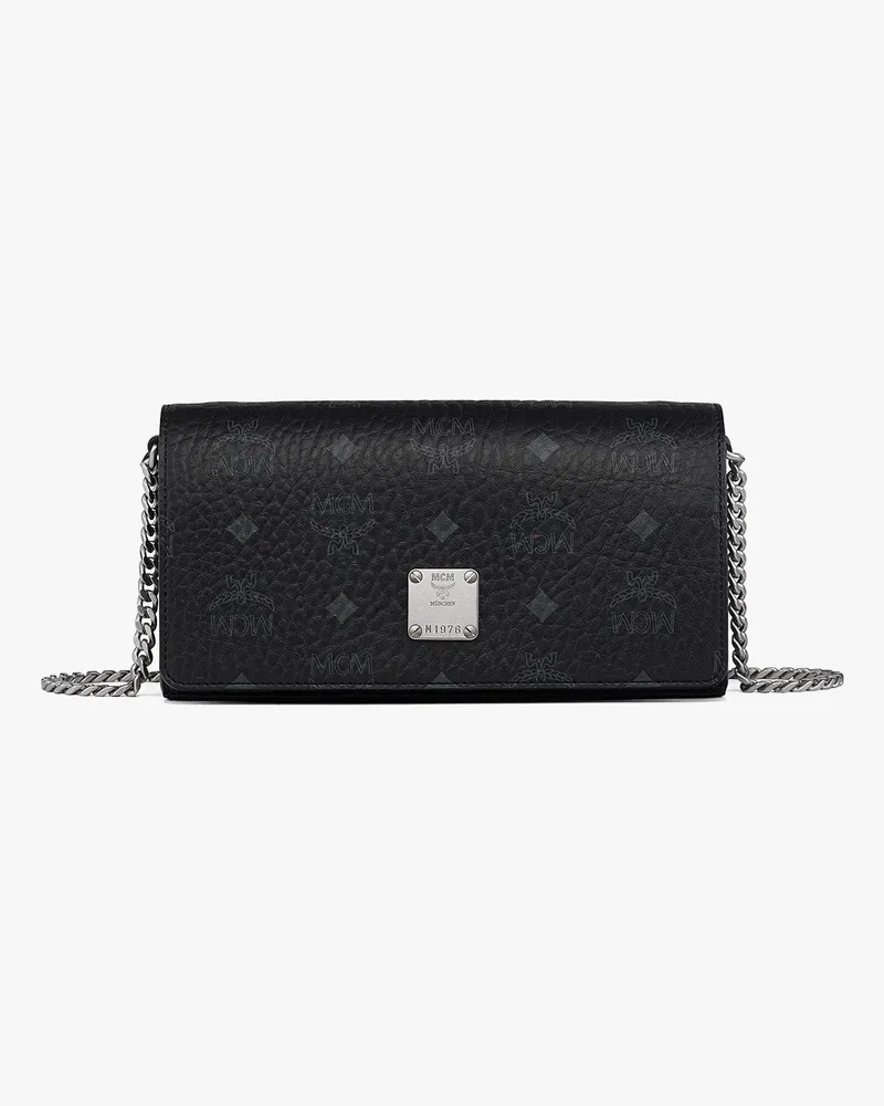 MCM Aren Schultertasche in Visetos Black