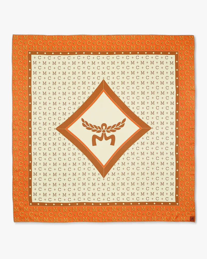 MCM Halstuch aus Bio-Seide mit Monogramm ORANGEADE 100% GOT certificatd SILK Orangeade