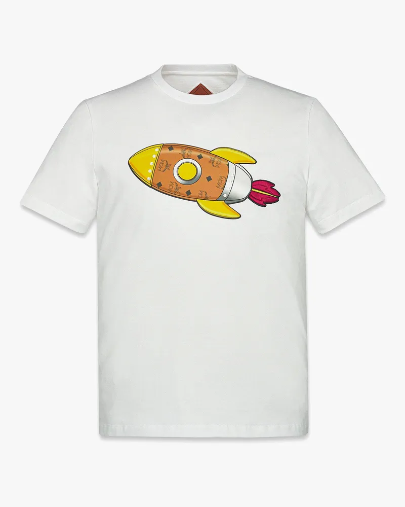 MCM T-Shirt aus Bio-Baumwolle mit Raketenmotiv White