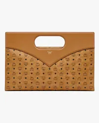 MCM Diamond Tragetasche in Visetos Leder-Mix Cognac