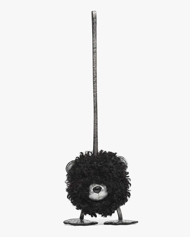 MCM Bärenanhänger Aren aus Kunstfell Black