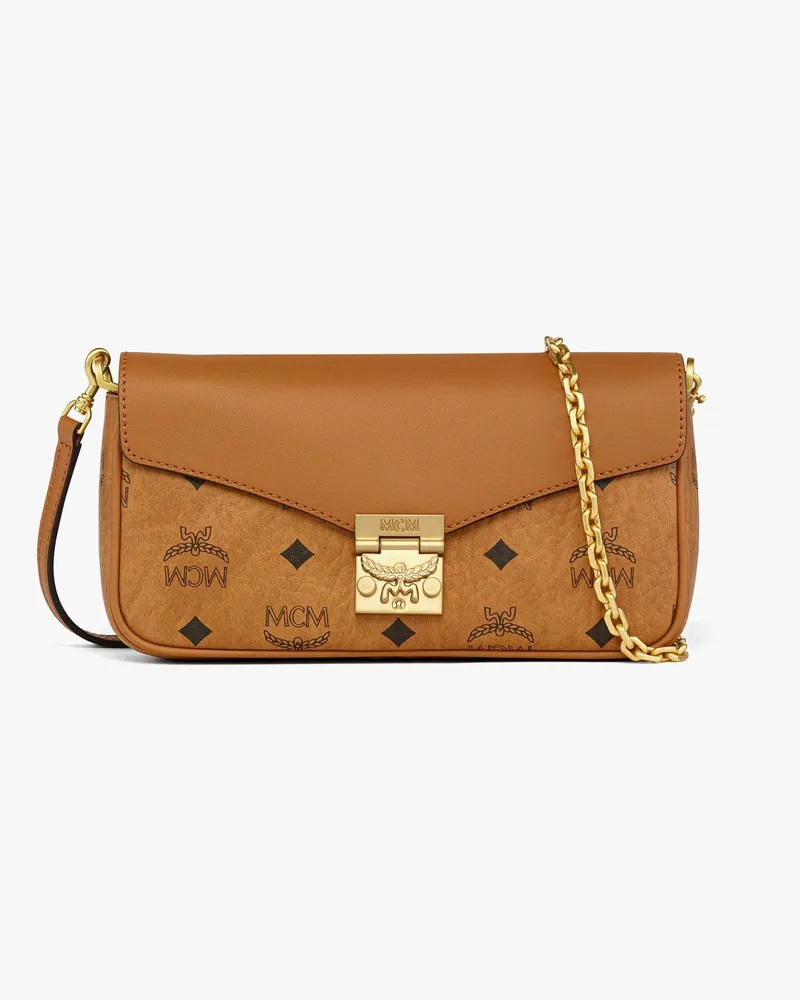 MCM Tracy Umhängetasche in Visetos-Leder-Mix Cognac