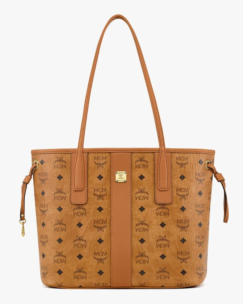 MCM Stark Rucksack in Visetos mit seitlichen Nieten COGNAC VISETOS Cognac