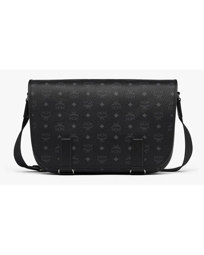 MCM Aren Messenger-Tasche in Visetos Black