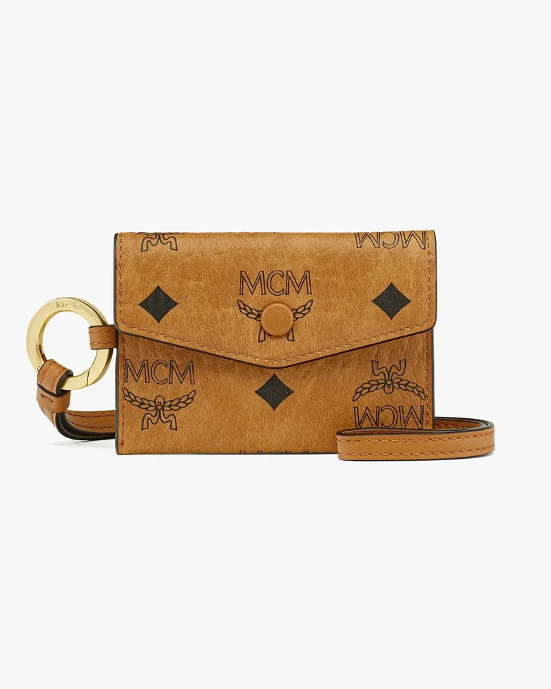 MCM Portemonnaie Aren in Visetos Cognac