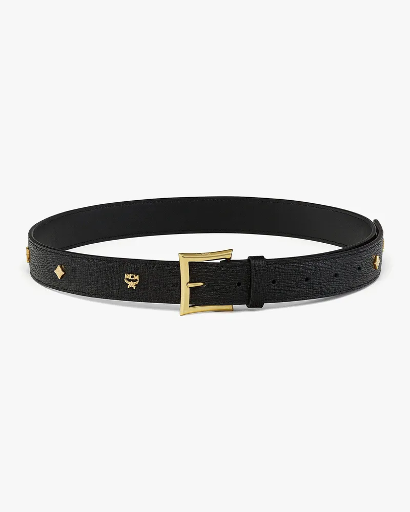 MCM Pina Gürtel aus Leder mit Nieten Black