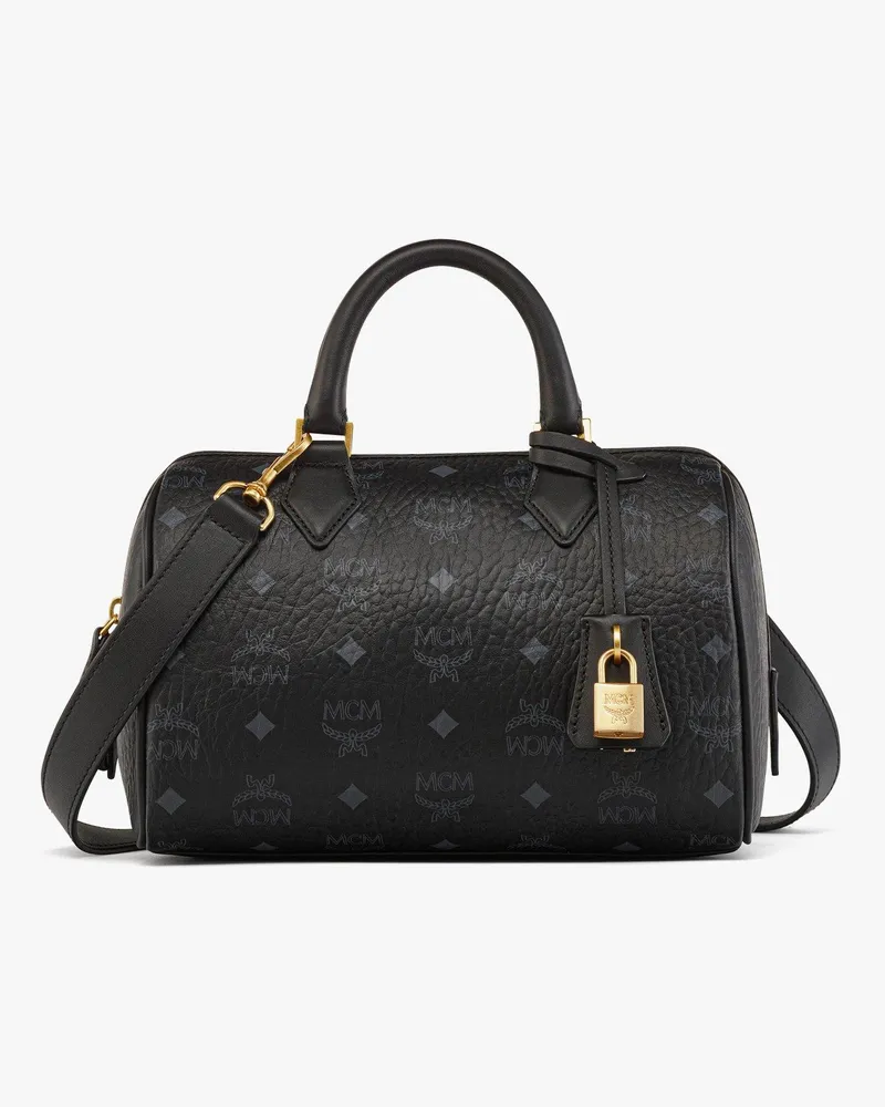 MCM Ella Boston Tasche in Visetos Black