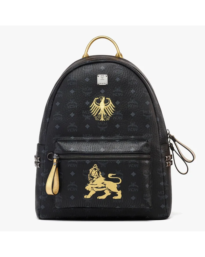 MCM Stark Side Studs Backpack in Visetos Black